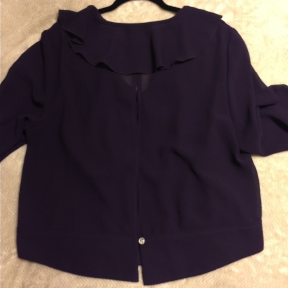 𝅺FORMAL 3/4 length plum dress and sheer jacket - Picture 6 of 11